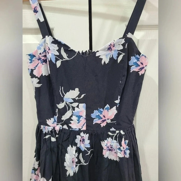 Joie Pink & Black Latelle Summer Floral Print 100% Silk Sundress Size Small EUC - Picture 5 of 11